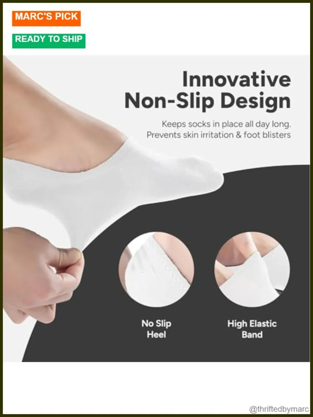 No Show Ankle Socks Men Non Slip Invisible Low Cut Cotton Spandex